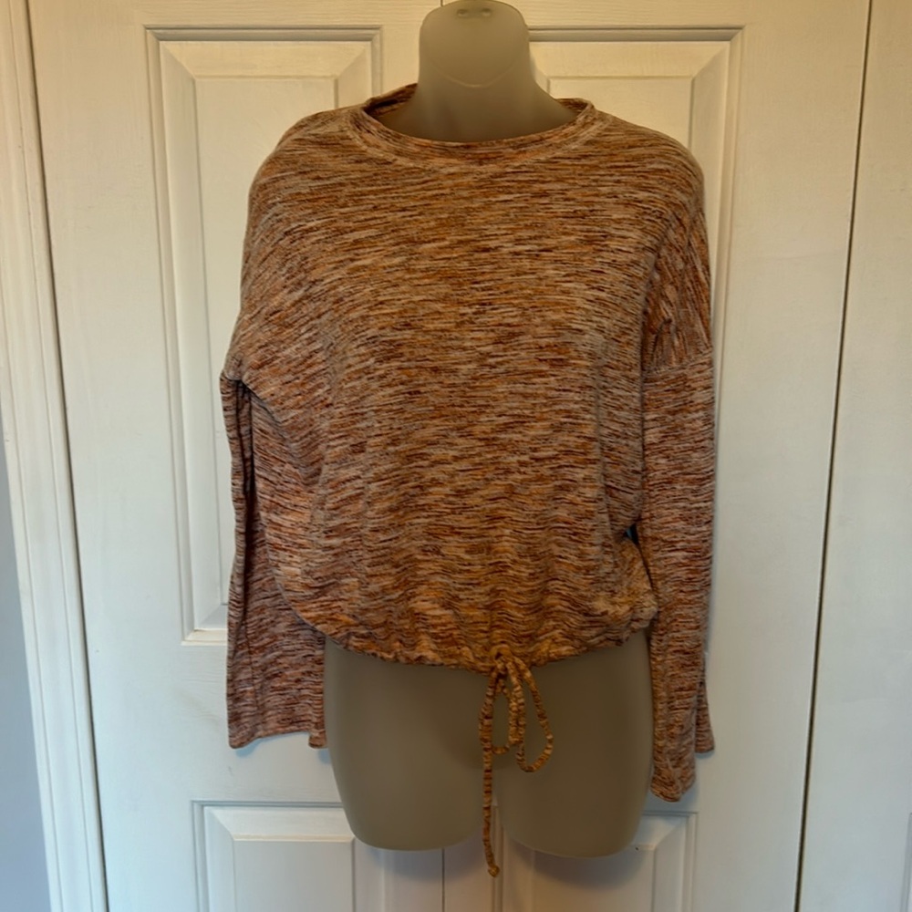 Aerie sz XS Cozy Lounge Crop Top LS Tie Waist GUC B131 - Picture 1 of 7